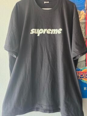 SUPREME PINLINE BLACK T SHIRT 2024 MADE IN USA 100% AUTHENTIC SIZE XL
